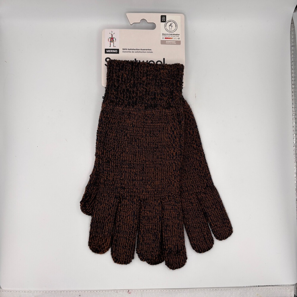 Smartwool Cozy Glove Fox Brown Merino Wool Touchscreen Gloves L/XL SW011476L40